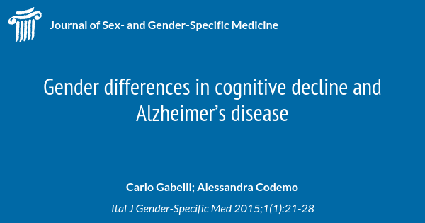 Gender differences in cognitive decline and Alzheimer’s disease ...