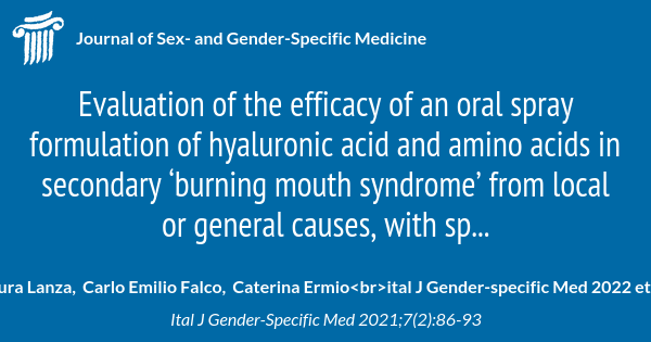 Evaluation of the efficacy of an oral spray formulation of hyaluronic ...